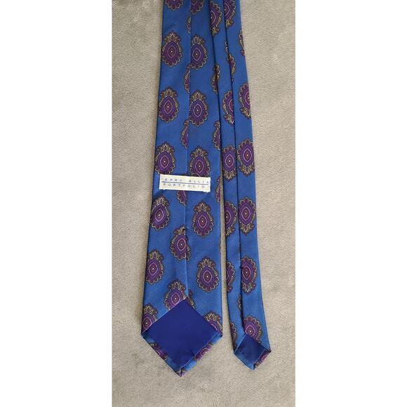 Perry Ellis Portfolio Blue Purple Paisley Neck Tie Made in USA - Picture 2 of 3